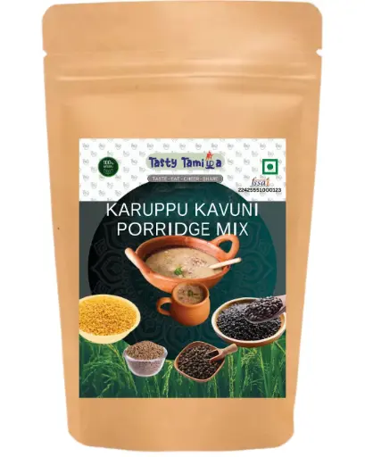 கருப்பு கவுனி கஞ்சி மாவு - 𝐁𝐋𝐀𝐂𝐊 𝐑𝐈𝐂𝐄 𝐏𝐎𝐑𝐑𝐈𝐃𝐆𝐄 𝐌𝐈𝐗(100GM)